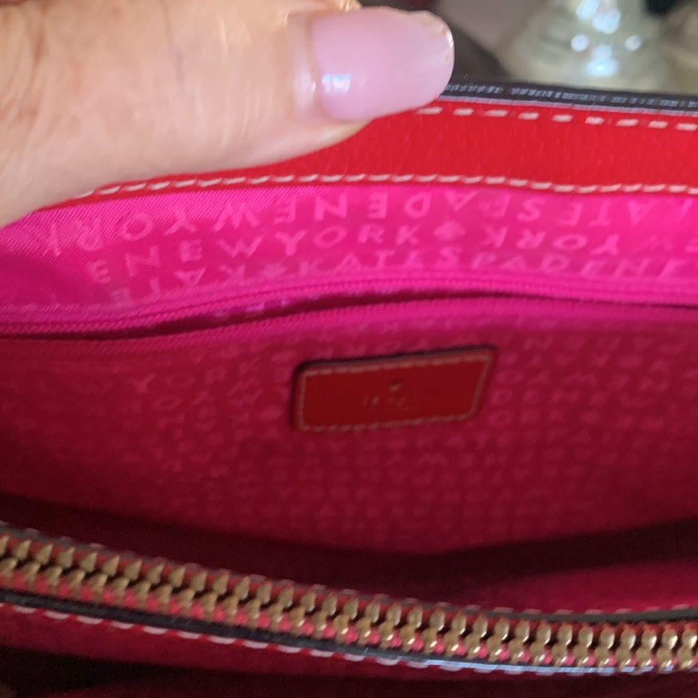 KATE SPADE Large Red Leather Tote Briefcase Shoulder Bag  Excellent condition - Picture 6 of 8